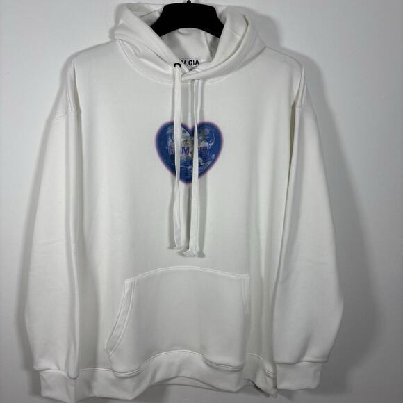I. AM. GIA Harmony Hoodie Women's White One Size Sweater NWT Sweatshirt Graphic - Picture 8 of 9